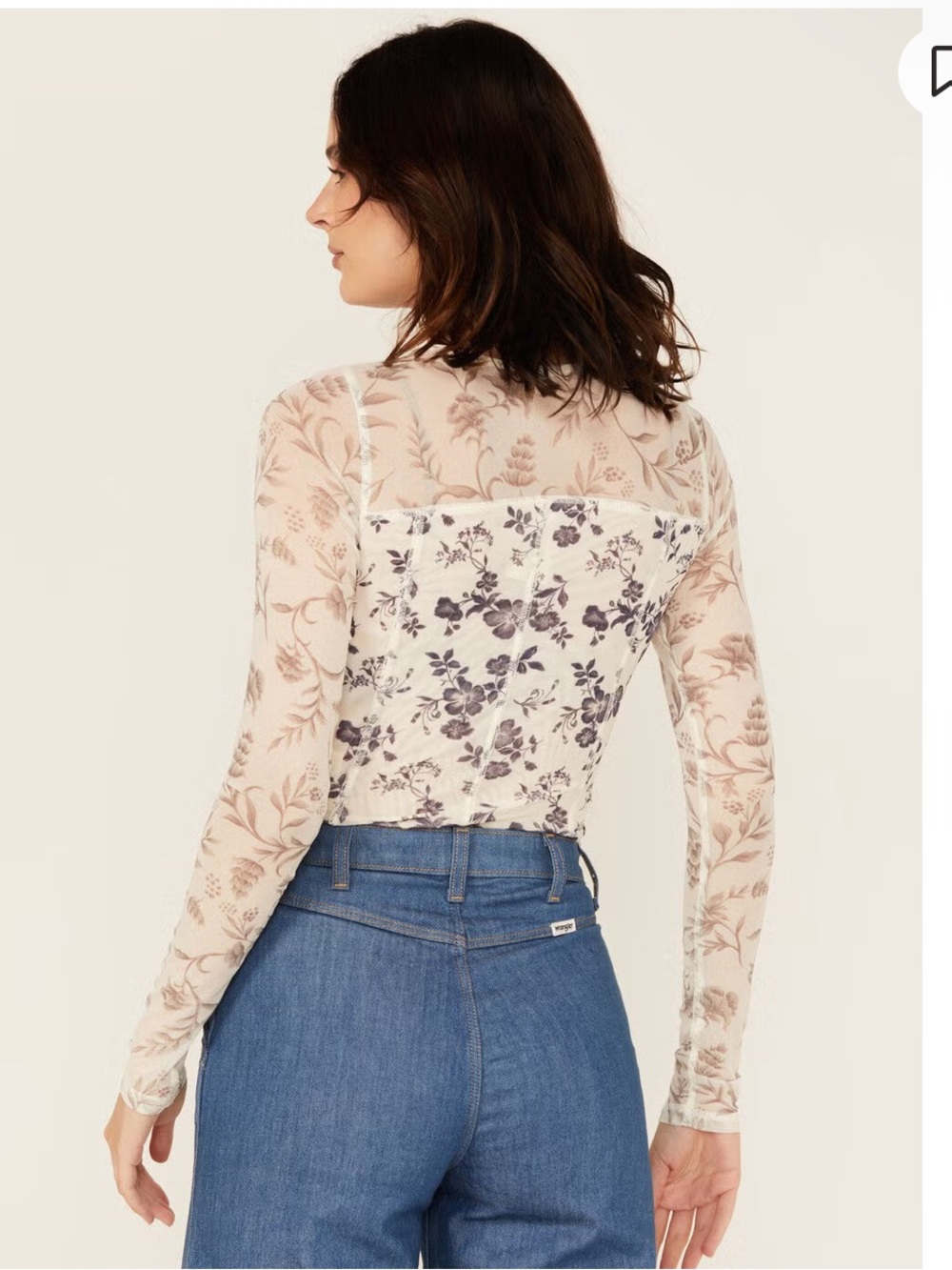 Free People Betty's Garden Long Sleeve Mesh Top Size XL - Picture 10 of 16